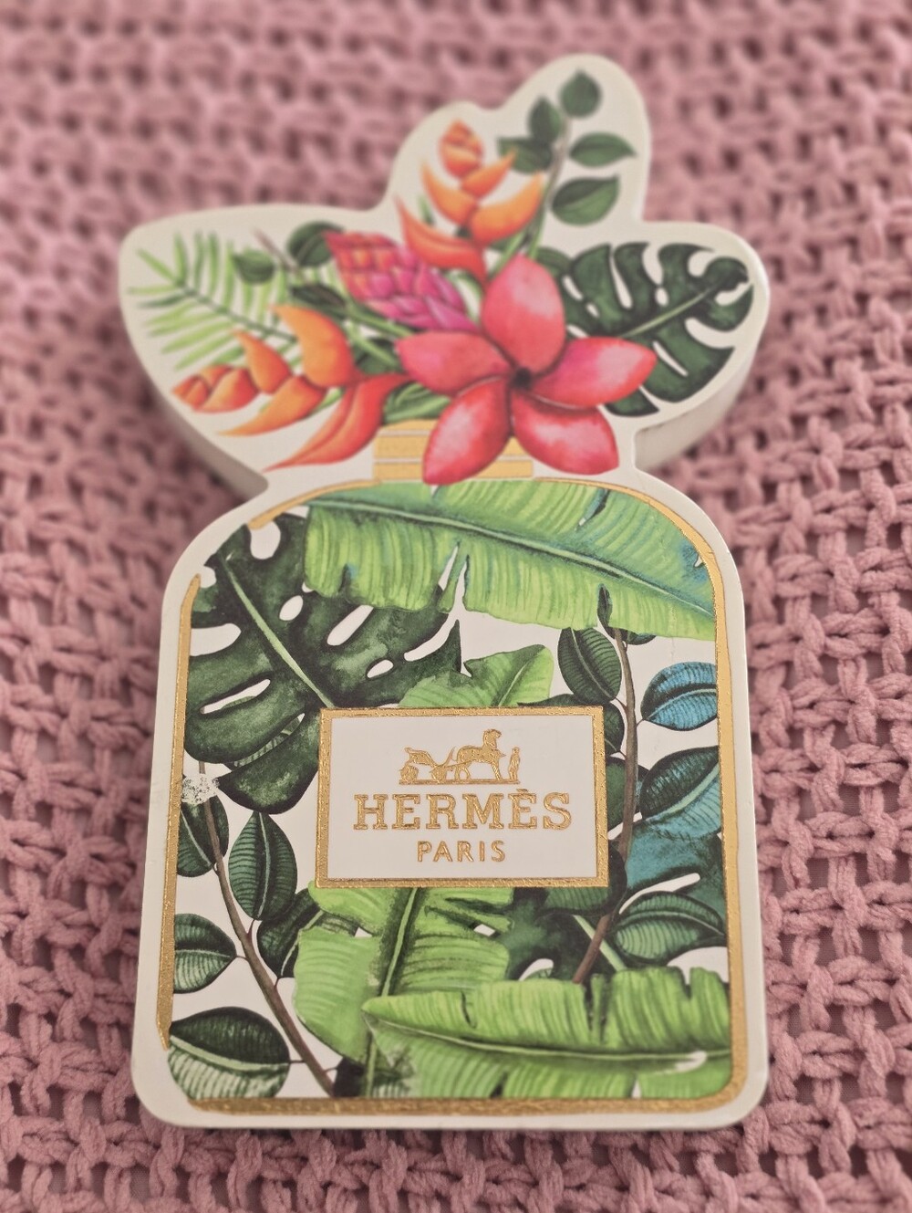 Tropical Leaf Decorative Accent - Green & Pink